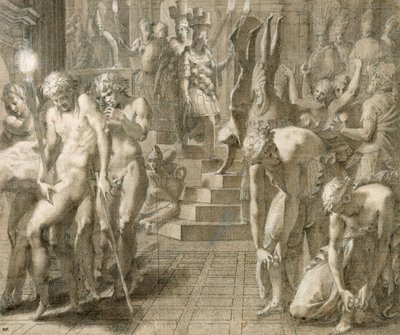 Maskerade in Persepolis door Francesco Primaticcio